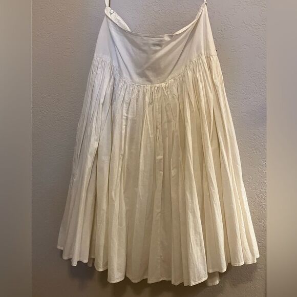Boho Cream Midi Skirt with Brass Embelishments - Picture 3 of 7